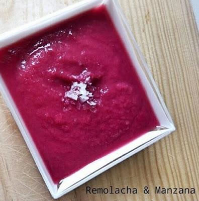 Crema fría de remolacha y manzana