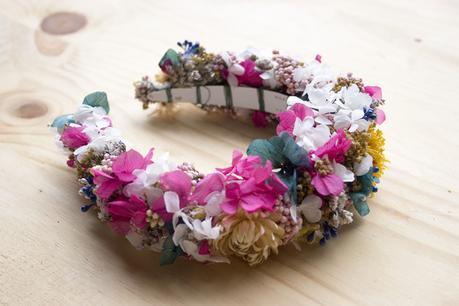 DEF Deco - Decorar en familia: Diy diadema de flores preservadas y secas8