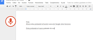 Usa tu voz para escribir en Google Drive