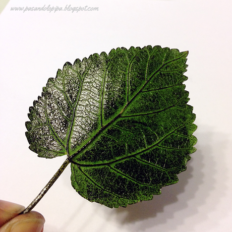 Envés de la hoja con tinta negra