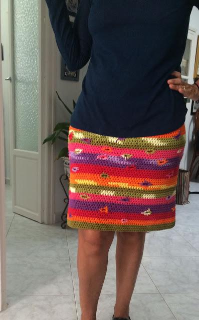Falda Crochet con agujeritos