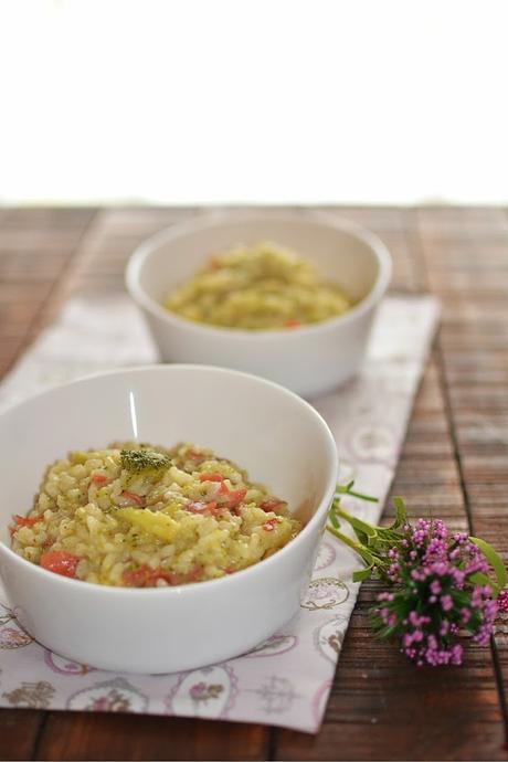 Risotto de brócoli y jamón