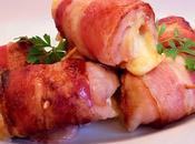 Rollitos pollo, bacon queso