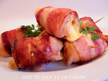 ROLLITOS DE POLLO, BACON Y QUESO