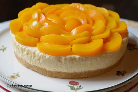 TARTA DE QUESO Y MELOCOTÓN