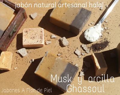 Jabón de Musk y Ghassoul-cálido,enigmático,Marruecos....