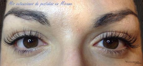 Mis extensiones de pestañas en Mírame Lashes and Brows