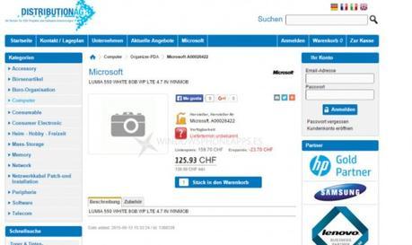 Lumia 550, filtran listados de teléfonos, Precio y Especificaciones