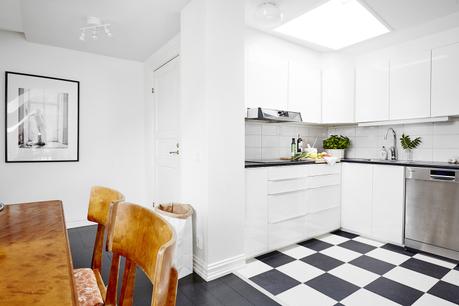 separar el dormitorio estilo nórdico escandinavo distribución diáfana diseño de interiores decoración salones decoración pisos pequeños decoración interiores cocina nordica pequeña blog decoración nórdica 