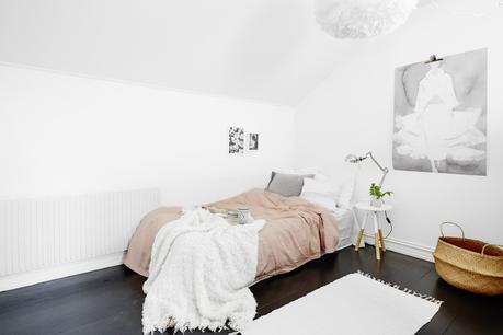 separar el dormitorio estilo nórdico escandinavo distribución diáfana diseño de interiores decoración salones decoración pisos pequeños decoración interiores cocina nordica pequeña blog decoración nórdica 