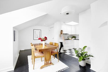 separar el dormitorio estilo nórdico escandinavo distribución diáfana diseño de interiores decoración salones decoración pisos pequeños decoración interiores cocina nordica pequeña blog decoración nórdica 