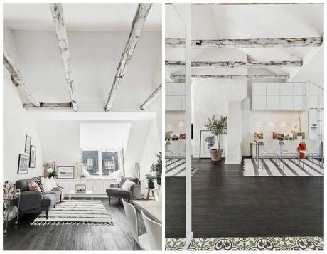 Suelo de madera de colores