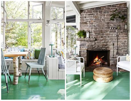 Suelo de madera de colores