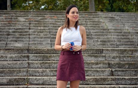 Outfit | Suede skirt & crop top