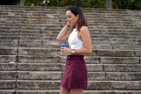 Outfit | Suede skirt & crop top