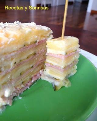 TERRINA DE CALABACÍN, PATATA, JAMON Y QUESO