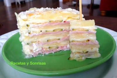 TERRINA DE CALABACÍN, PATATA, JAMON Y QUESO