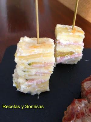 TERRINA DE CALABACÍN, PATATA, JAMON Y QUESO