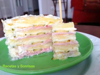 TERRINA DE CALABACÍN, PATATA, JAMON Y QUESO