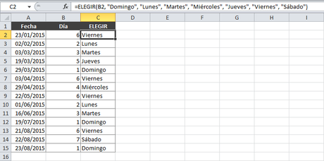 Cómo Usar la Función Elegir de Excel