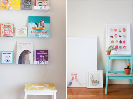 DIY: Personaliza los taburetes Bekvam de Ikea con papel de pared y chalk paint