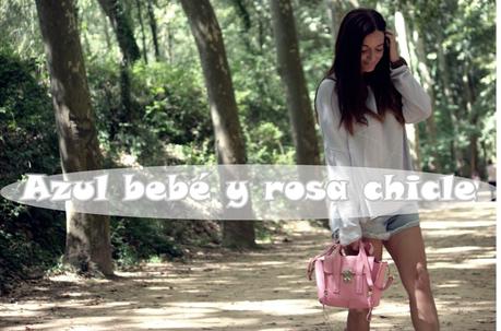 Azul bebé y rosa chicle