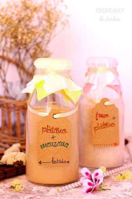 BATIDOS DE PLÁTANO, FRESA Y MANZANA