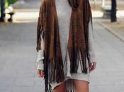 Vestido poncho flecos