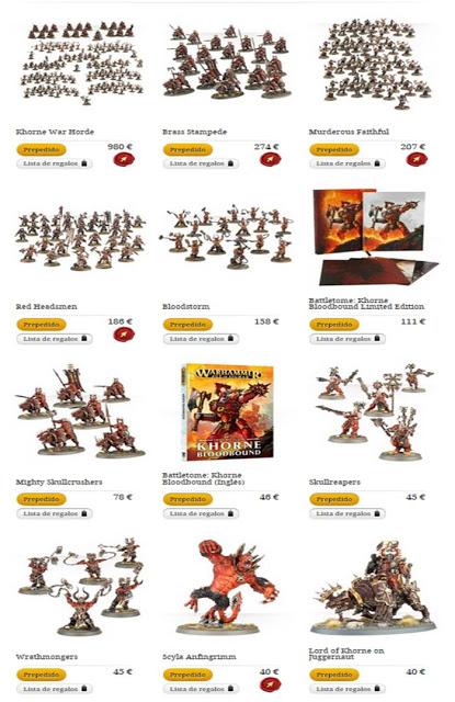 Prepedidos de Games Workshop de la tercera semana de septiembre de 2015