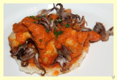 Chipirones con salsa americana... para Mabel, de parte de Desafío en la cocina