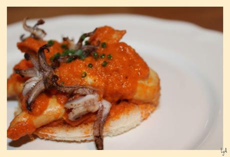 Chipirones con salsa americana... para Mabel, de parte de Desafío en la cocina