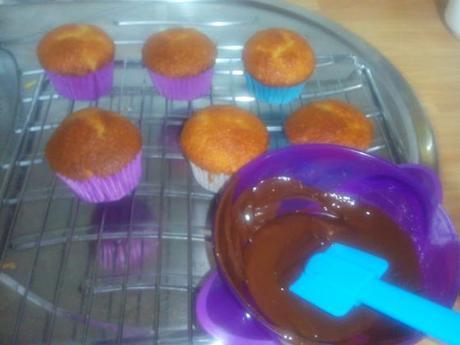 Magdalenas con chocolate Magdalenas con chocolate