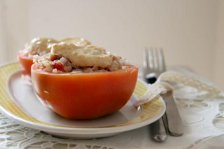 siempre hay tiempo para cocinar: tomates rellenos de ensalda de arroz