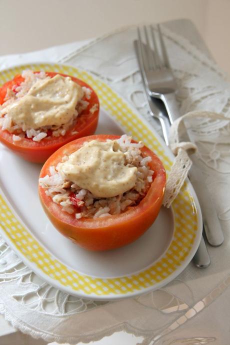 siempre hay tiempo para cocinar: tomates rellenos de ensalda de arroz