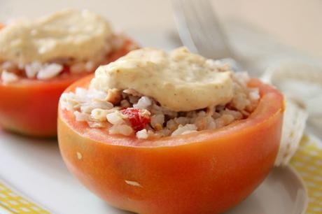 siempre hay tiempo para cocinar: tomates rellenos de ensalda de arroz