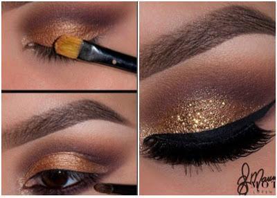 Maquillaje de noche con glitter dorado paso a paso - Paperblog