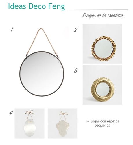 Espejos en la escalera para armonizar el chi