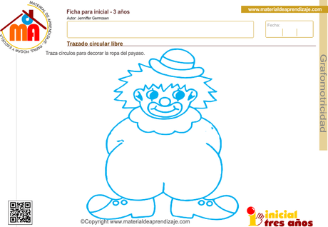 Trazado circular libre: Grafomotricidad 3 años