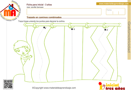 Trazado en caminos combinados: Grafomotricidad 3 años Trazado en caminos combinados: Grafomotricidad 3 años