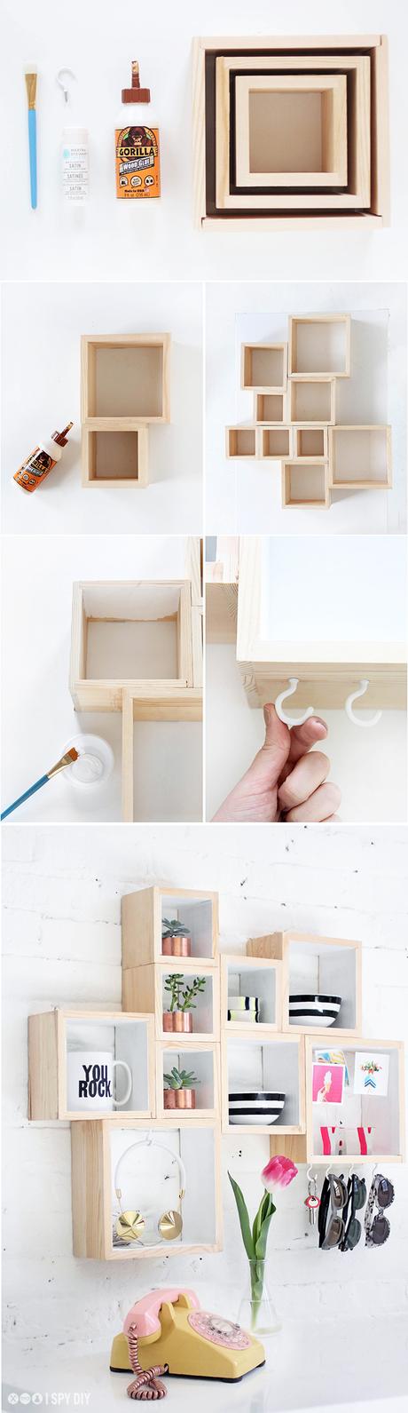 DIY ¿Os gustan las ESTANTERÍAS DE CUBOS? pues mirar que IDEA TAN CHULA!
