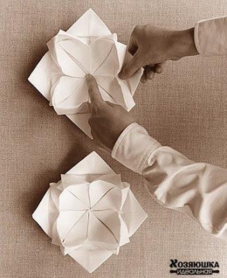 Figura de flor y muchas ideas más para navidad con servilletas de tela