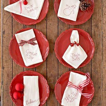  servilletas navideñas bordadas