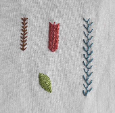 Puntos de bordado: helecho / Embroidery stitches: fern stitch