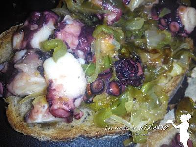 tosta de pulpo