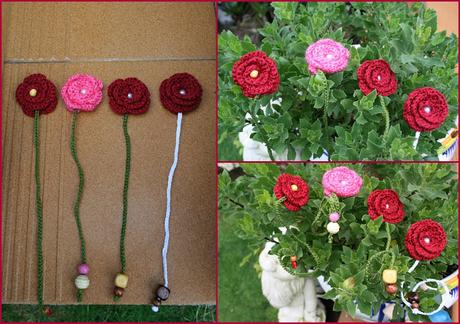 MARCAPAGINAS A CROCHET....PON UNA ROSA EN TUS LIBROS!!!!
