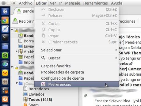 Como cambiar el idioma del corrector ortografico en Thunderbird