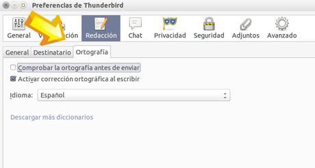 Como cambiar el idioma del corrector ortografico en Thunderbird Como cambiar el idioma del corrector ortografico en Thunderbird