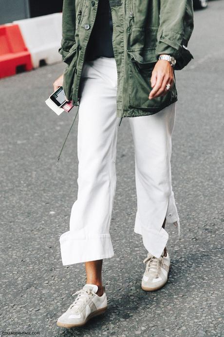 London_Fashion_Week-Spring_Summer_16-LFW-Street_Style-Collage_Vintage-Parka-White_Trousers-Sneakers-1