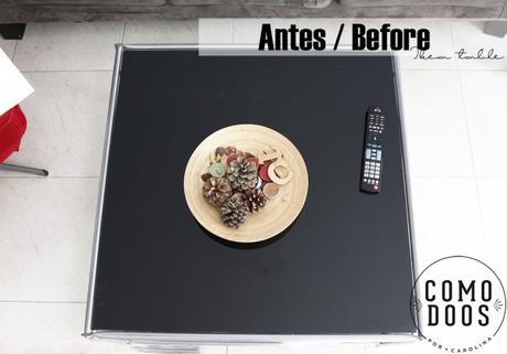 Cambiar el estilo del salón con Novasol Spray.El reto Handbox Top view coffee table