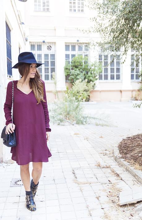BURGUNDY DRESS
